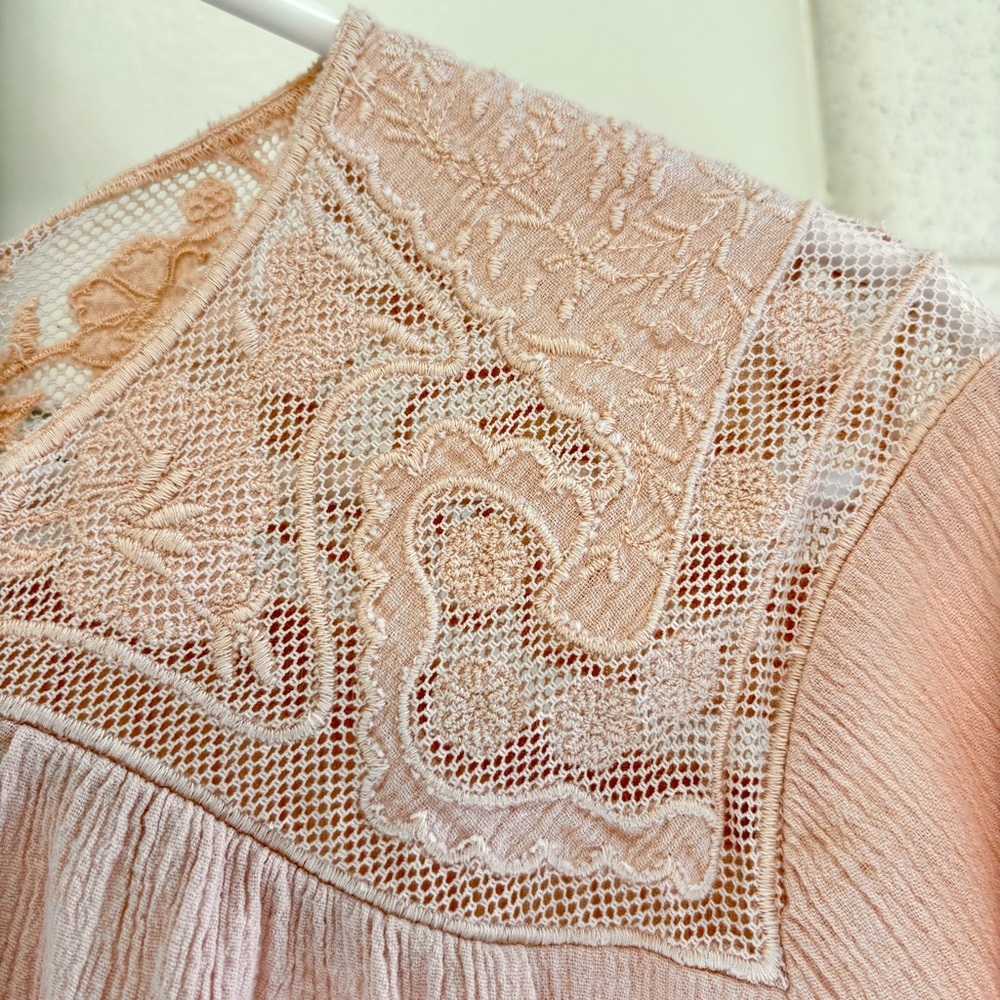 Lucky Pink Size Small Cardigan Cottagecore Soft Dainty Boho Feminine Cropped - Picture 5 of 12